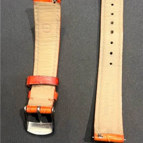 Michele orange alligator watch strap band - Picture 3 of 4